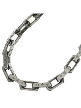 Louis Vuitton Monogram Collier Chain Necklace Silver